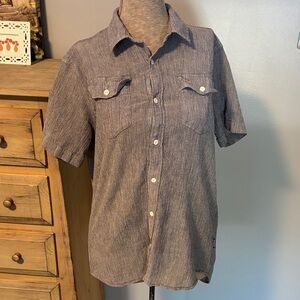 Patagonia gray button down short sleeve shirt